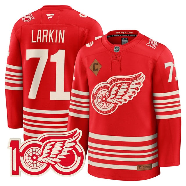 Detroit Red Wings Centennial Season Premium Jersey - All Stitched Dylan Larkin 71