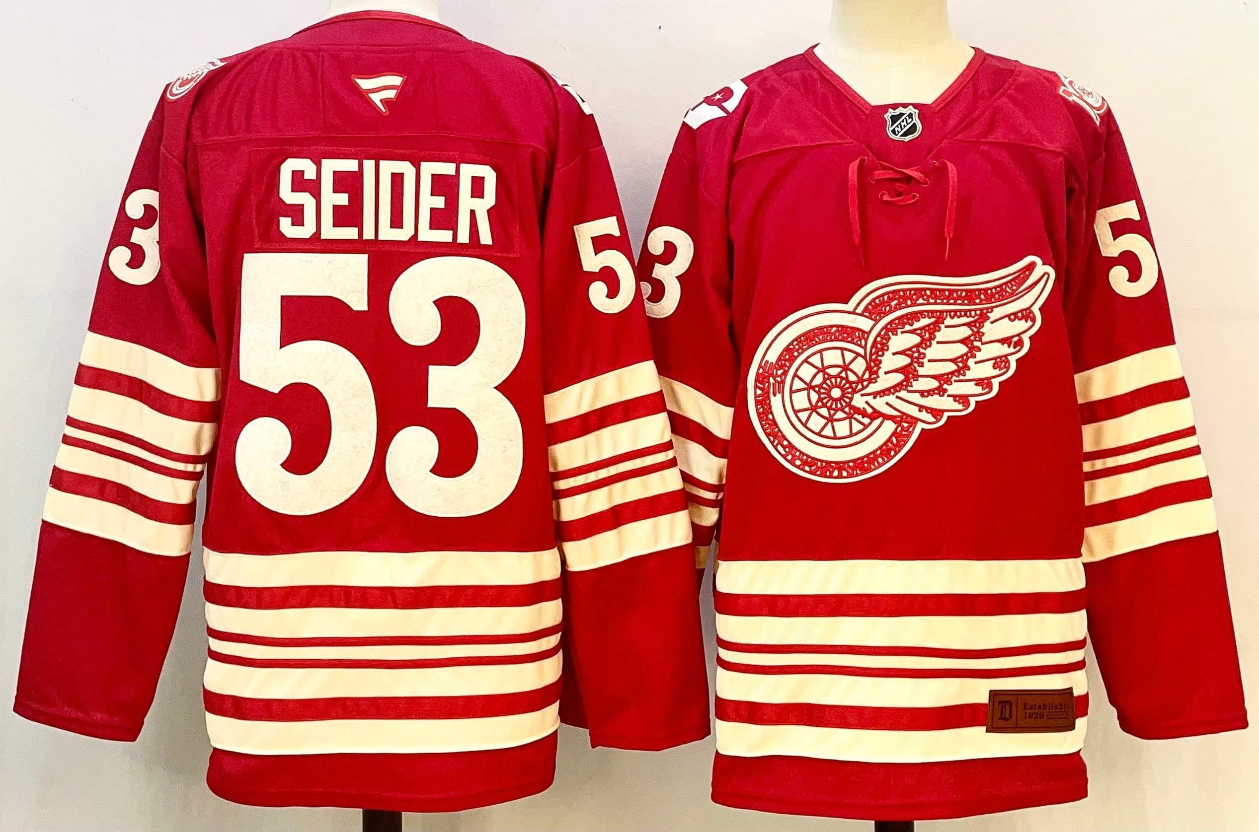 Detroit Red Wings Centennial Season Premium Jersey - All Stitched Moritz Seider 53