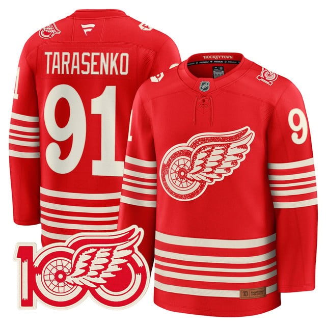 Detroit Red Wings Centennial Season Premium Jersey - All Stitched Vladimir Tarasenko  91