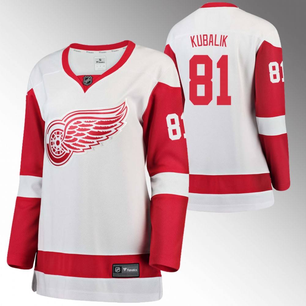 Detroit Red Wings Dominik Kubalik Women White Away Jersey