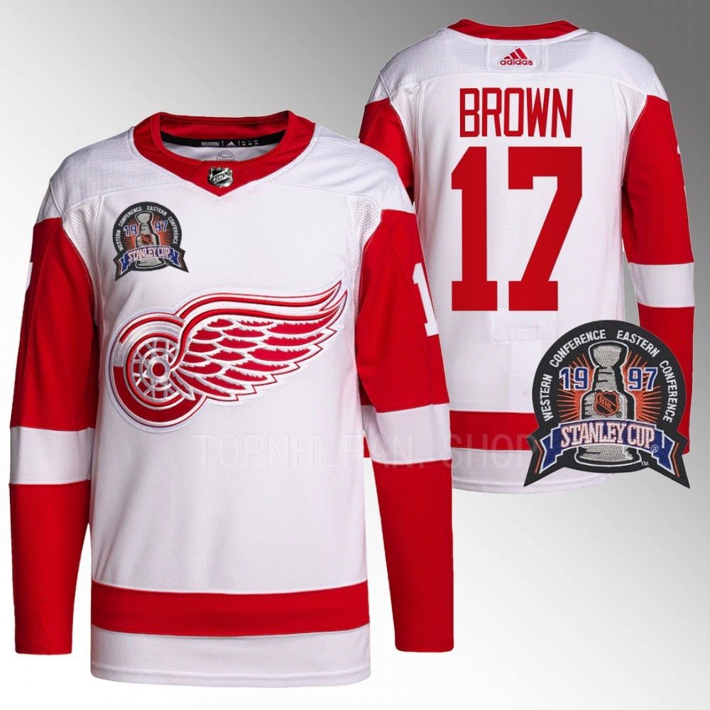 Detroit Red Wings Doug Brown 1997 Stanley Cup Red 25th Anniversary Jersey
