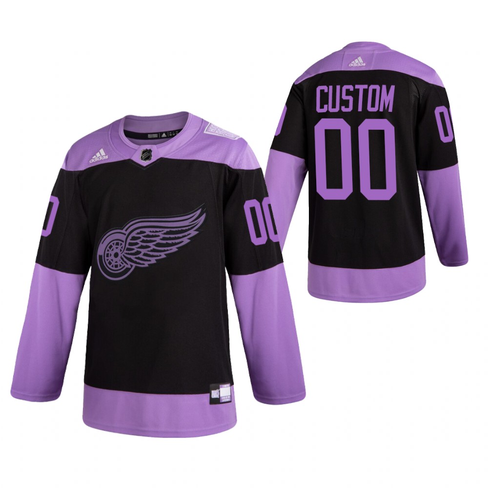 Detroit Red Wings HockeyFightsCancer Custom Purple Jersey Authentic
