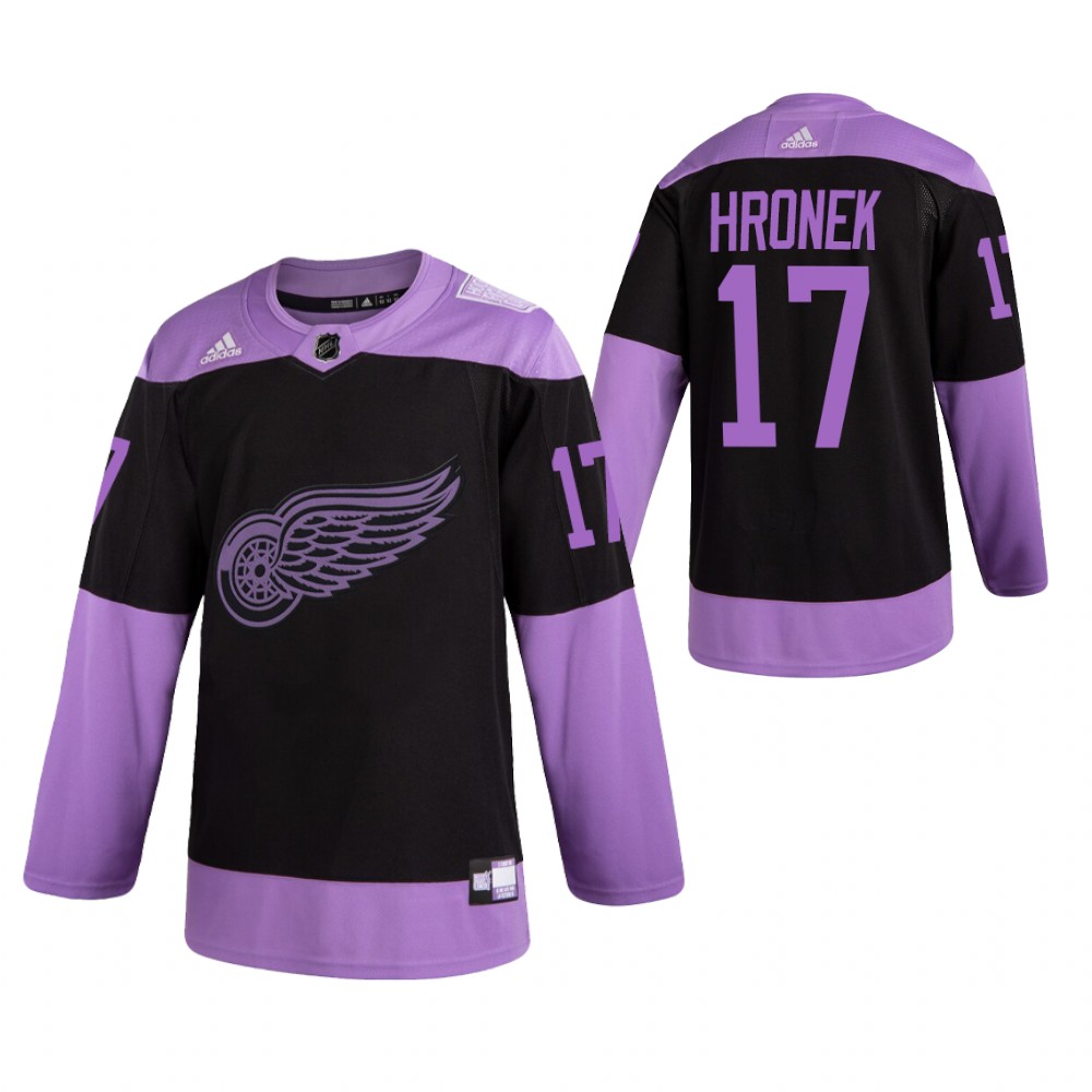 Detroit Red Wings HockeyFightsCancer Filip Hronek Purple Jersey Authentic