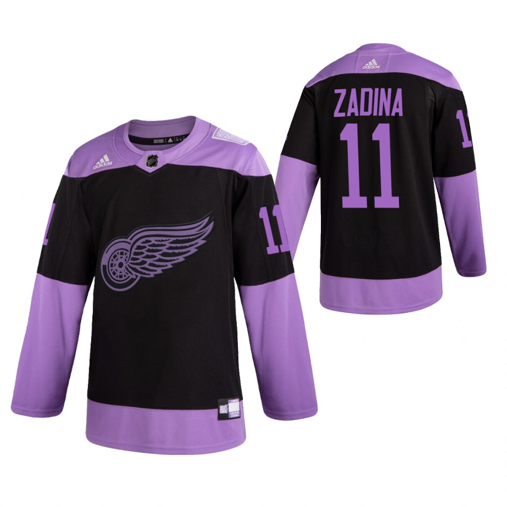 Detroit Red Wings HockeyFightsCancer Filip Zadina Purple Jersey Authentic