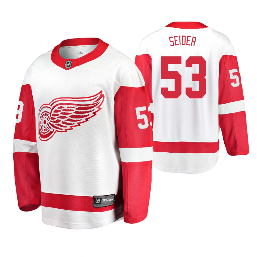 Detroit Red Wings Moritz Seider Men's Away Breakaway Player Jersey