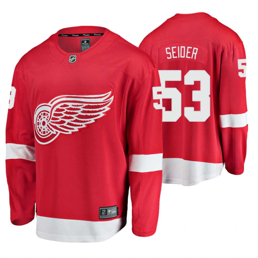 Detroit Red Wings Moritz Seider Men's Home Breakaway Player Jersey