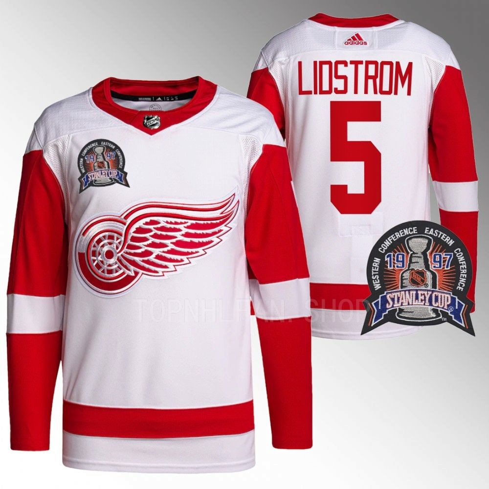 Detroit Red Wings Nicklas Lidstrom 1997 Stanley Cup Red 25th Anniversary Jersey