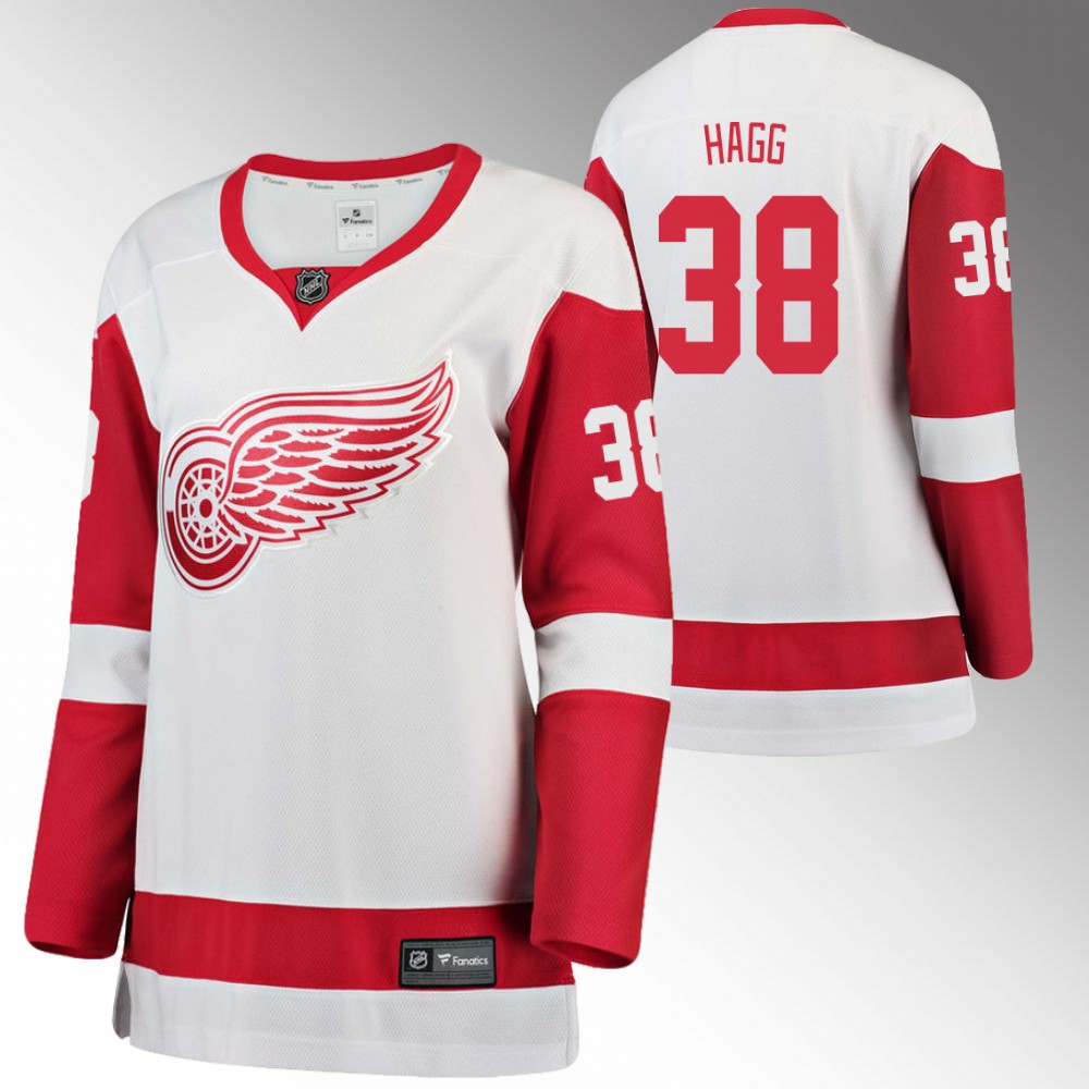 Detroit Red Wings Robert Hagg Women White Away Jersey