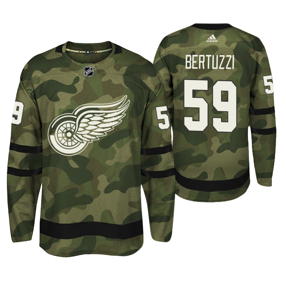 Detroit Red Wings Tyler Bertuzzi Camo Armed Special Forces Player Jersey
