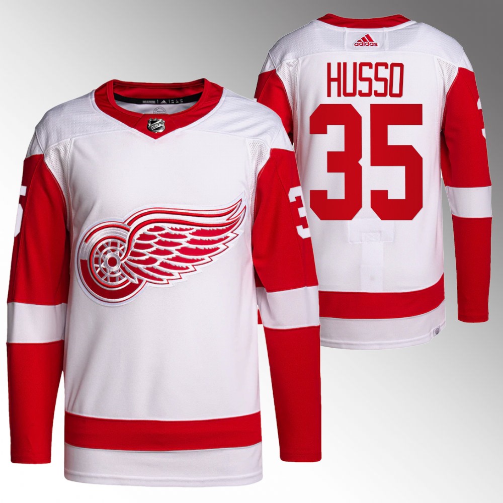Detroit Red Wings Ville Husso White Authentic Primegreen Away Jersey