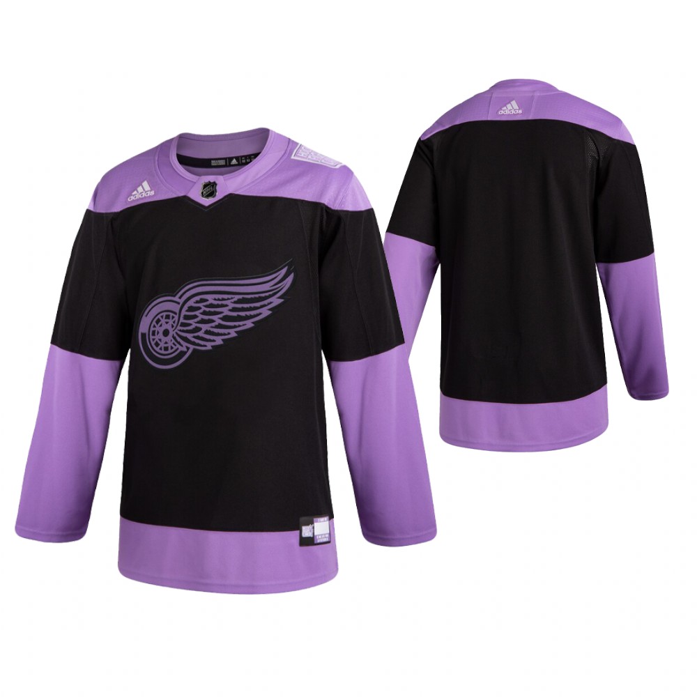 Detroit Red Wings hockey Black Hockey Fights Cancer Jersey