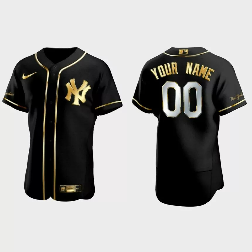 Detroit Tigers #00 Custom Golden Edition Authentic Jersey – Black.jpg