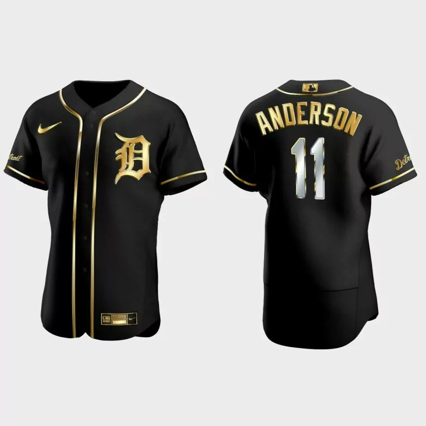 Detroit Tigers #11 Sparky Anderson Golden Edition Authentic Jersey – Black.jpg