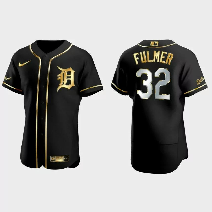 Detroit Tigers #32 Michael Fulmer Golden Edition Authentic Jersey – Black.jpg