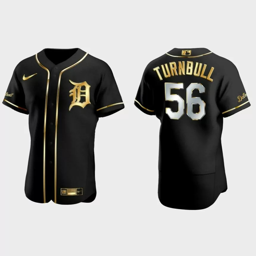 Detroit Tigers #56 Spencer Turnbull Golden Edition Authentic Jersey – Black.jpg