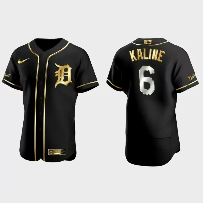 Detroit Tigers #6 Al Kaline Golden Edition Authentic Jersey – Black.jpg