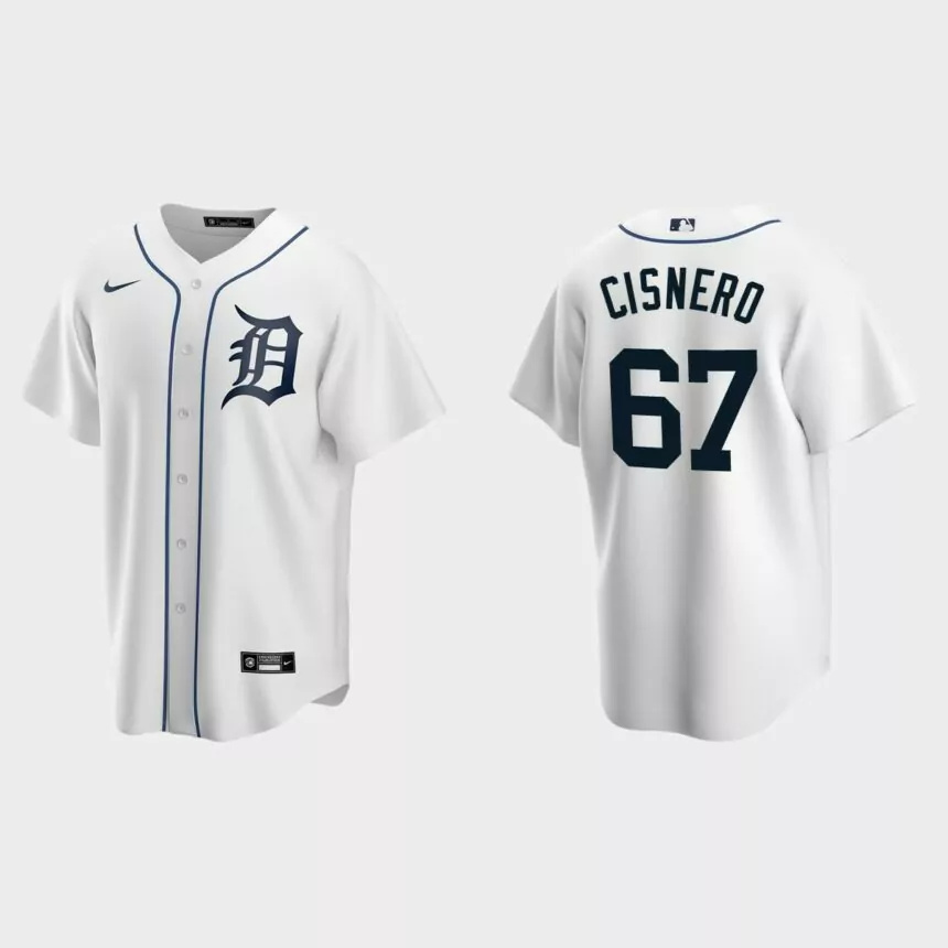 Detroit Tigers #67 Jose Cisnero Replica Home Jersey – White.jpg