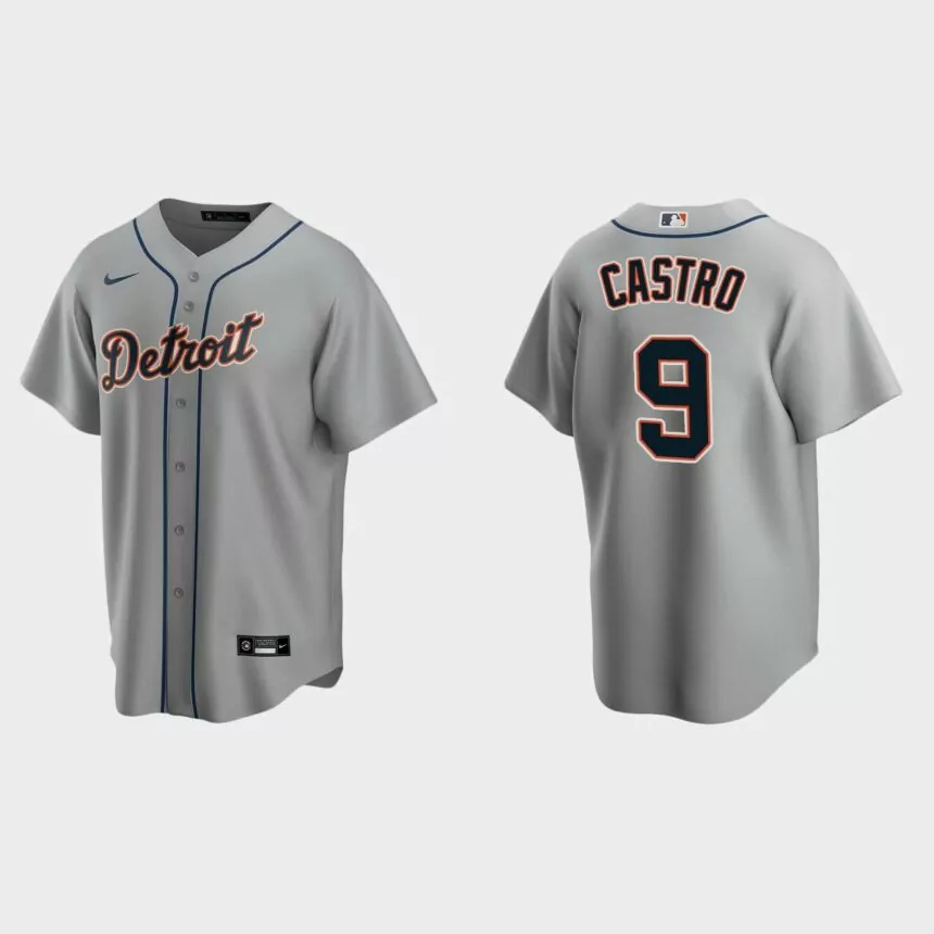 Detroit Tigers #9 Willi Castro Replica Road Jersey – Gray.jpg