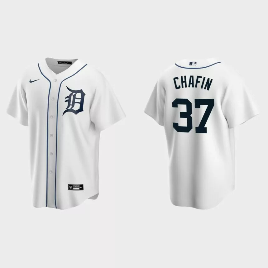 Detroit Tigers Andrew Chafin Replica Home Jersey – White.jpg