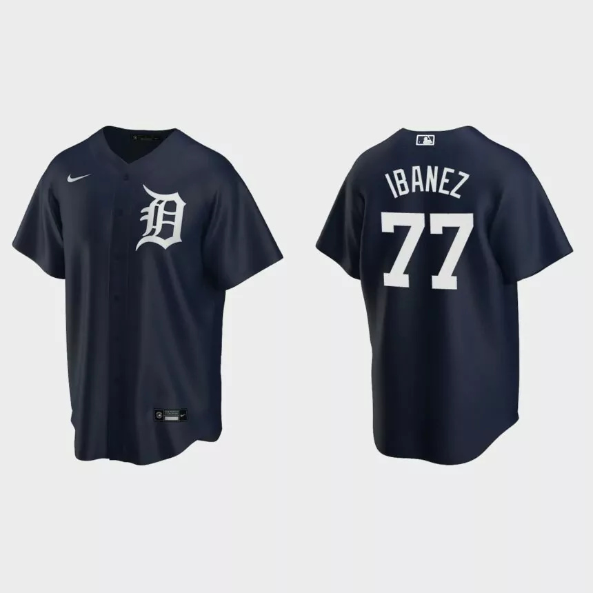 Detroit Tigers Andy Ibanez Replica Alternate Jersey – Navy.jpg