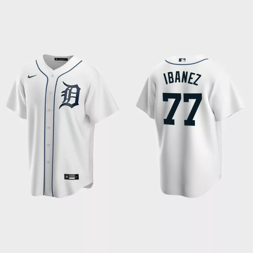 Detroit Tigers Andy Ibanez Replica Home Jersey – White.jpg