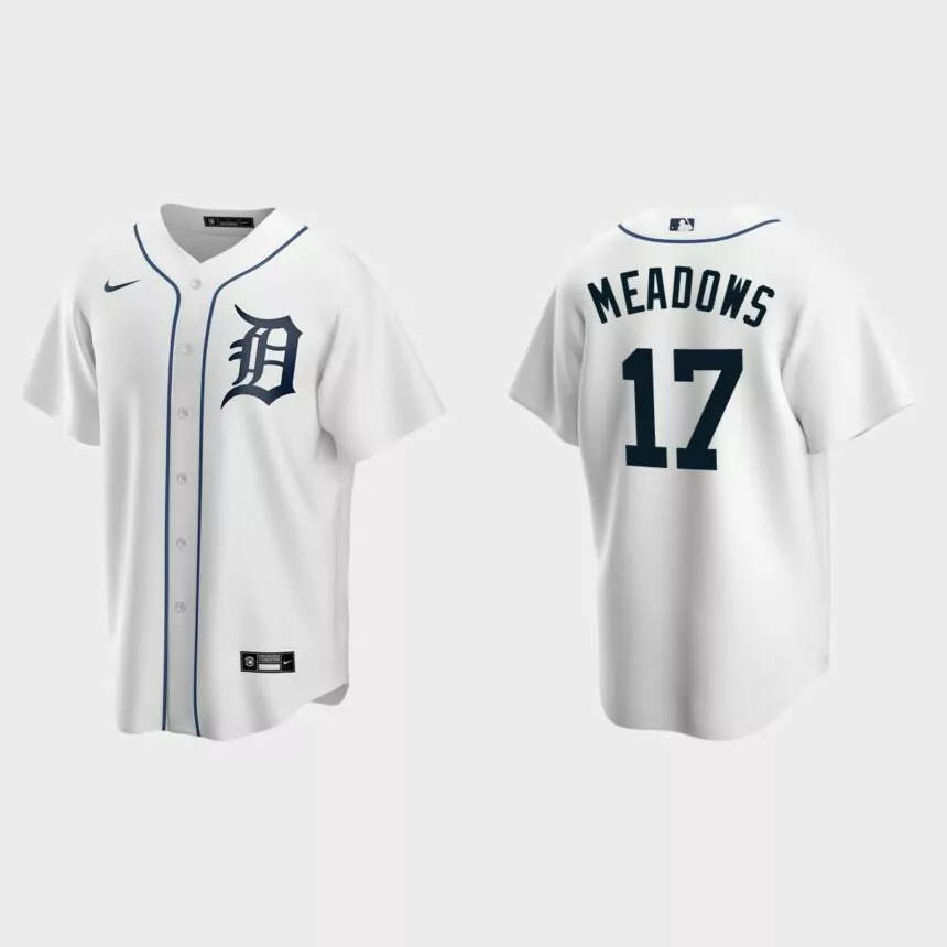 Detroit Tigers Austin Meadows Replica Home Jersey – White.jpg