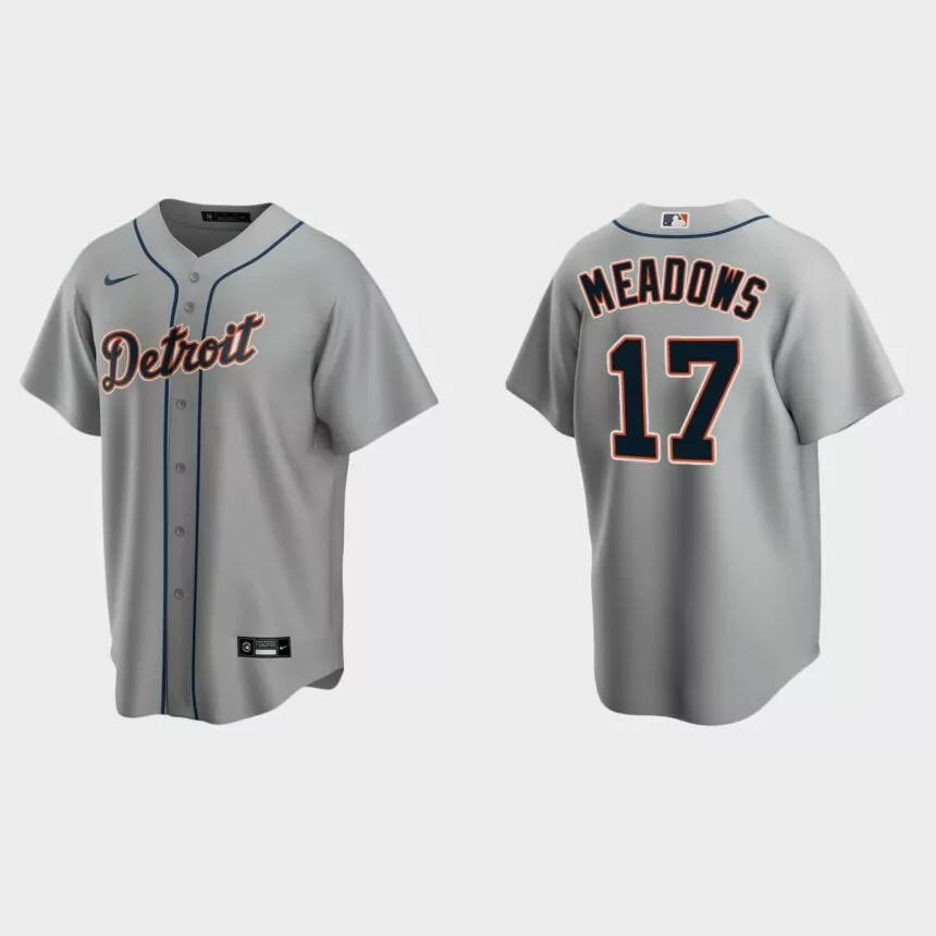 Detroit Tigers Austin Meadows Replica Road Jersey – Gray.jpg