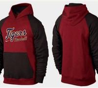 Detroit Tigers Pullover Hoodie Burgundy Red & Black