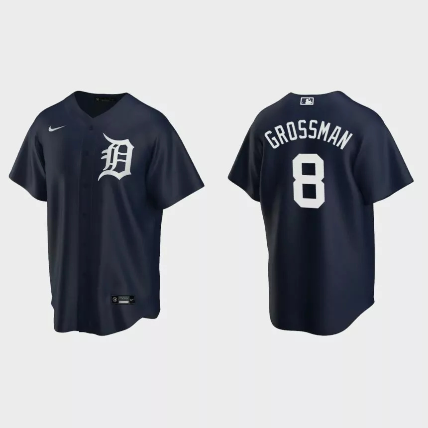 Detroit Tigers Robbie Grossman Replica Alternate Jersey – Navy.jpg