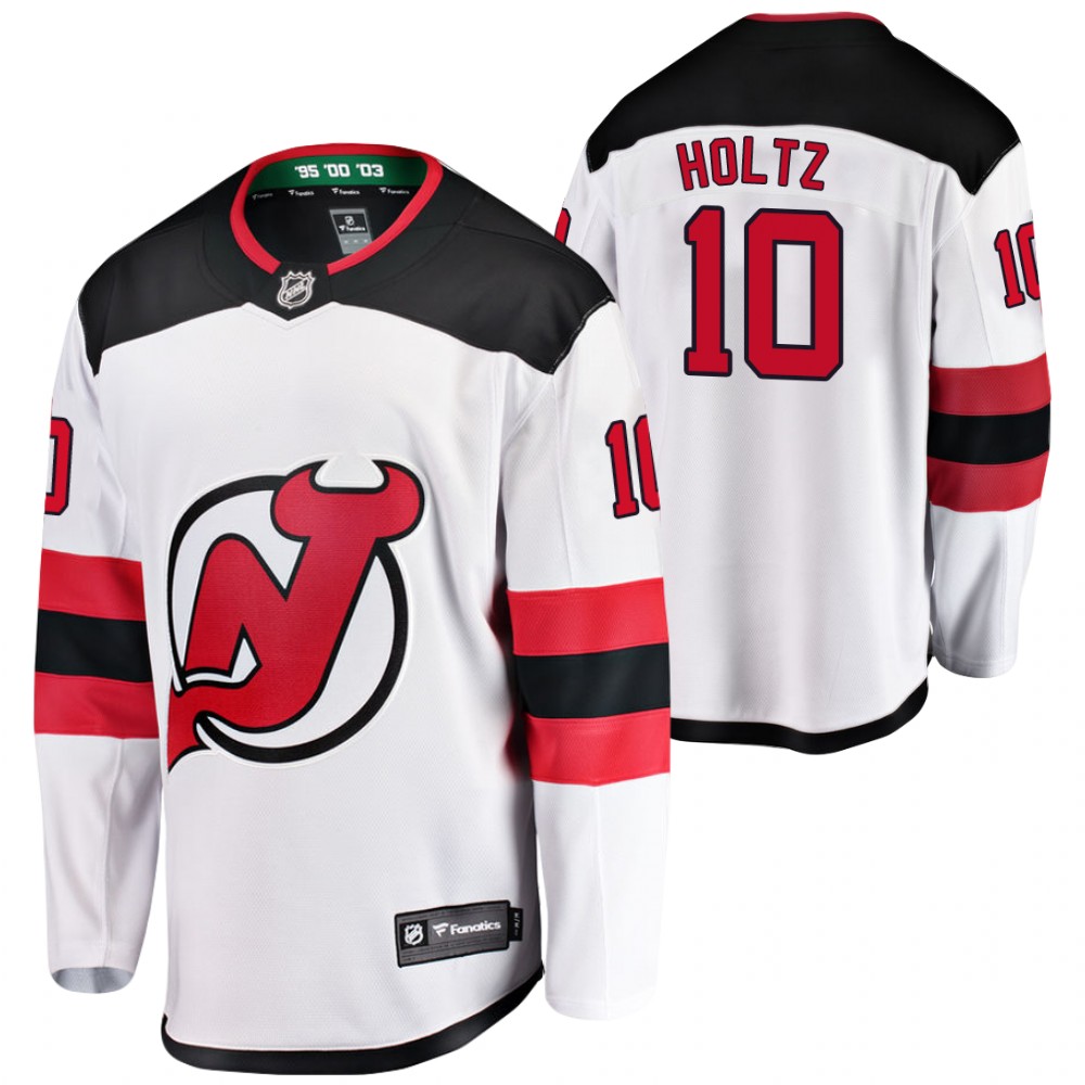 Devils #10 Alexander Holtz White Away Jersey