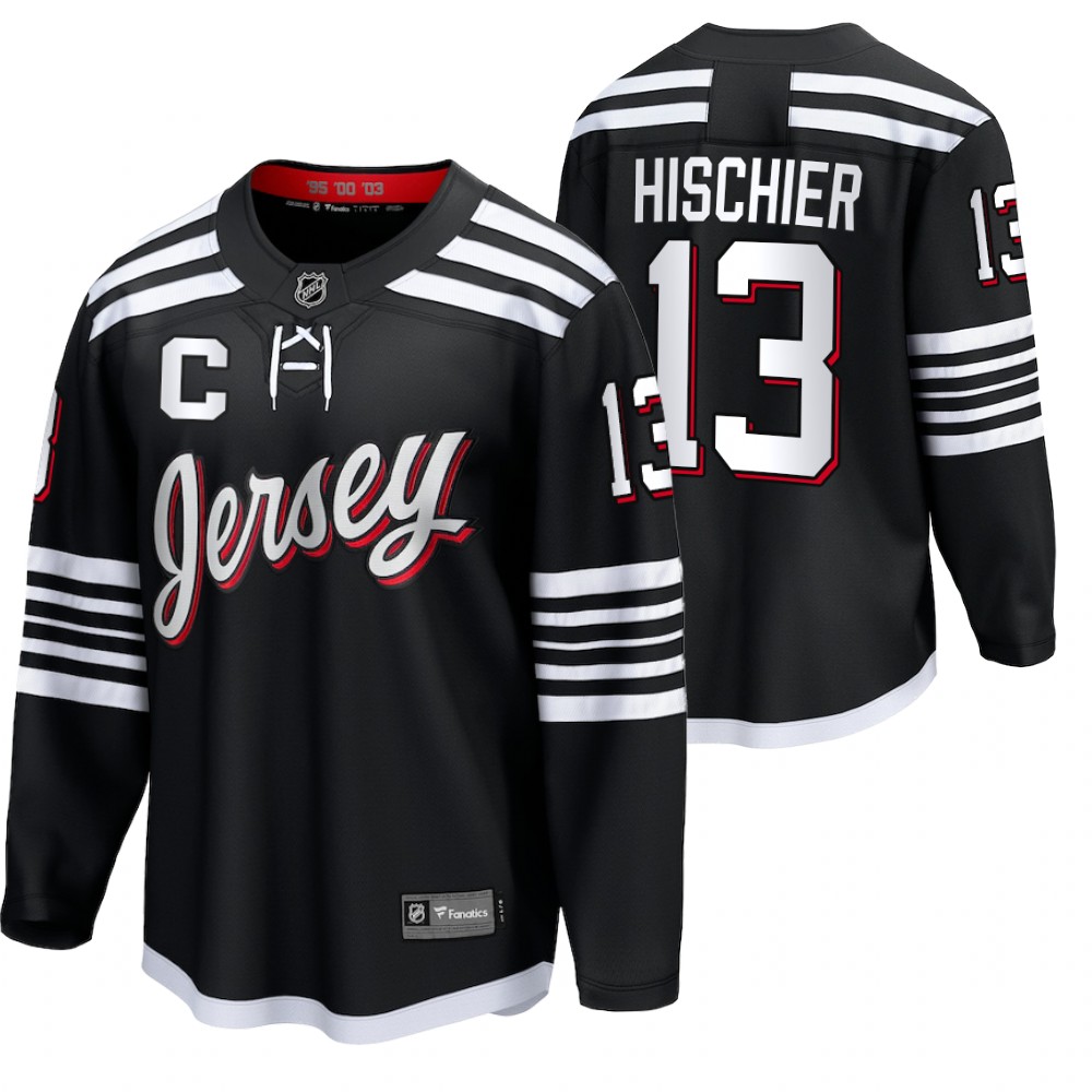 Devils #13 Nico Hischier Black 2022 Alternate Jersey