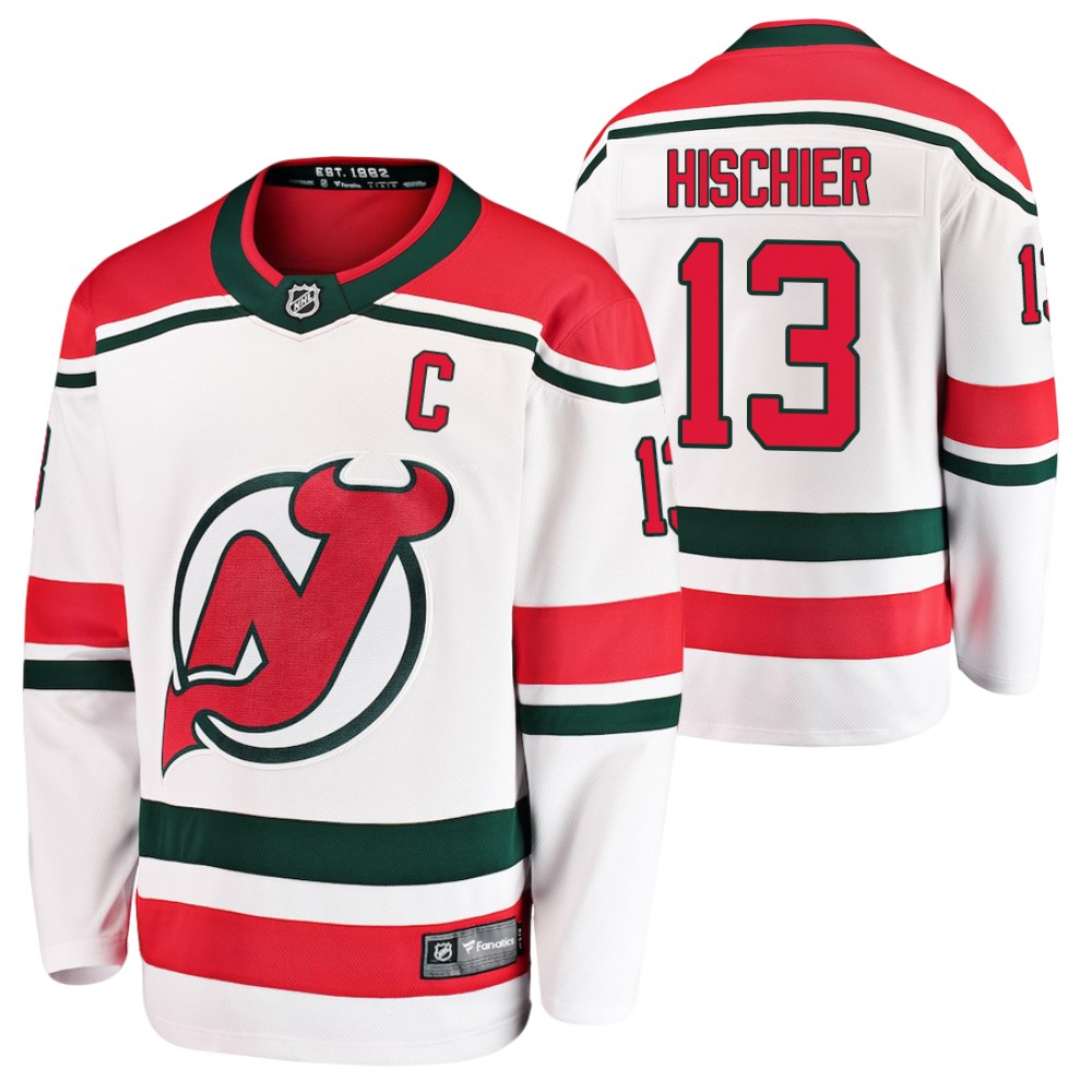 Devils #13 Nico Hischier White Alternate Jersey