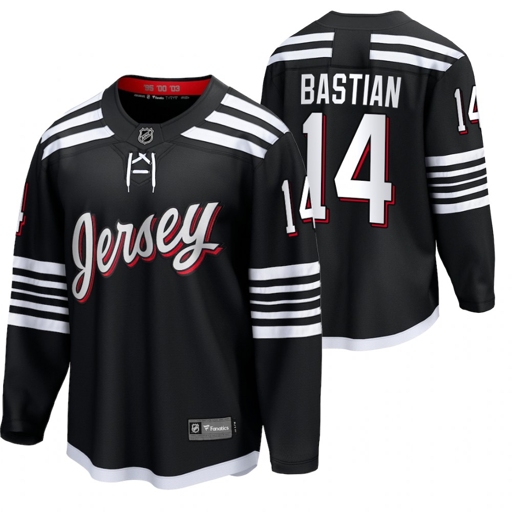 Devils #14 Nathan Bastian Black 2022 Alternate Jersey