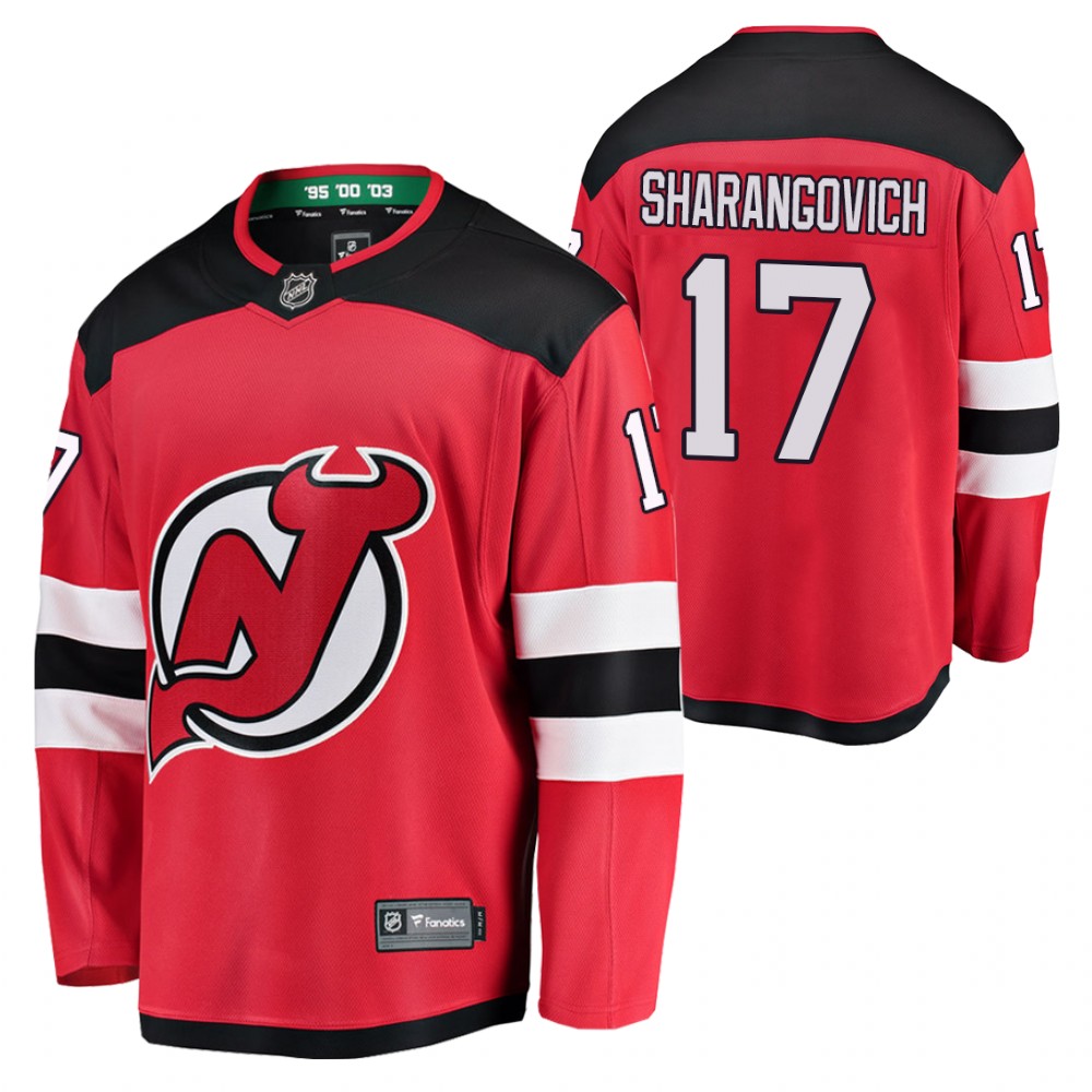 Devils #17 Yegor Sharangovich Red 2021 Home Jersey