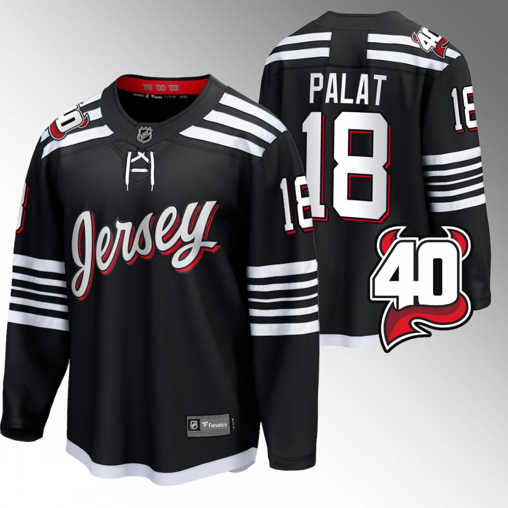 Devils #18 Ondrej Palat Black 2022 Alternate Jersey Stitched