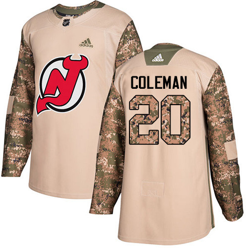 Devils #20 Blake Coleman Camo Authentic 2017 Veterans Day Stitched Hockey Jersey