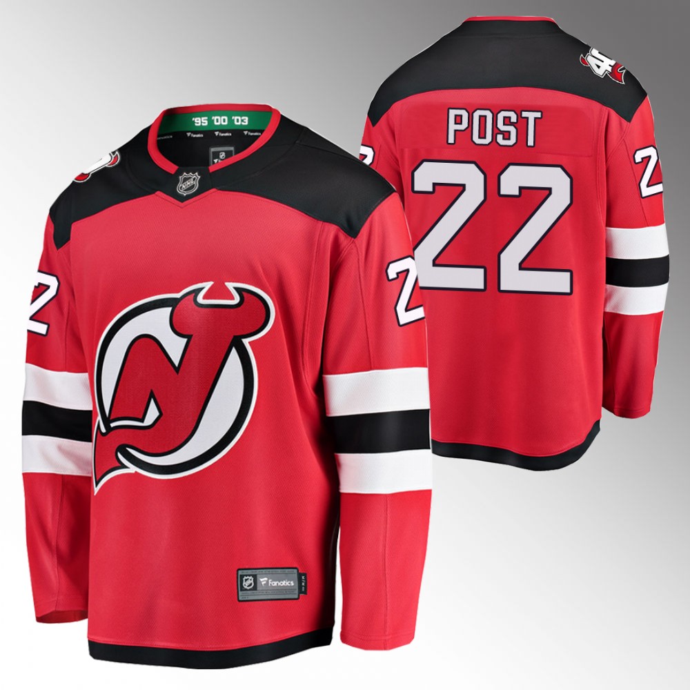 Devils #22 Post Malone Red Home Jersey