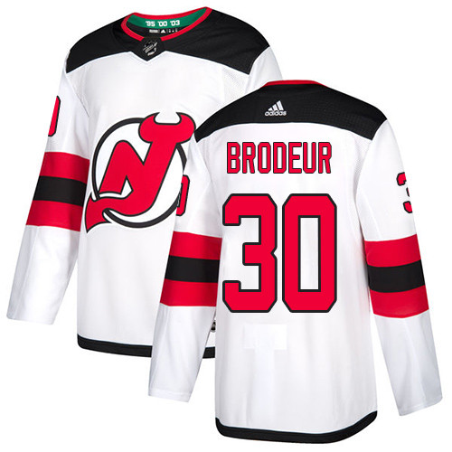 Devils #30 Martin Brodeur White Road Authentic Stitched Hockey Jersey