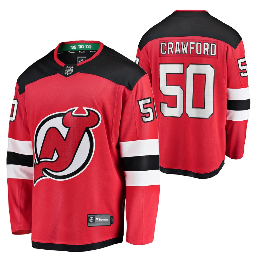 Devils #50 Corey Crawford Red 2020-21 Home Jersey