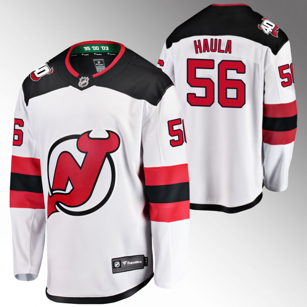 Devils #56 Erik Haula White 2022 Away Jersey