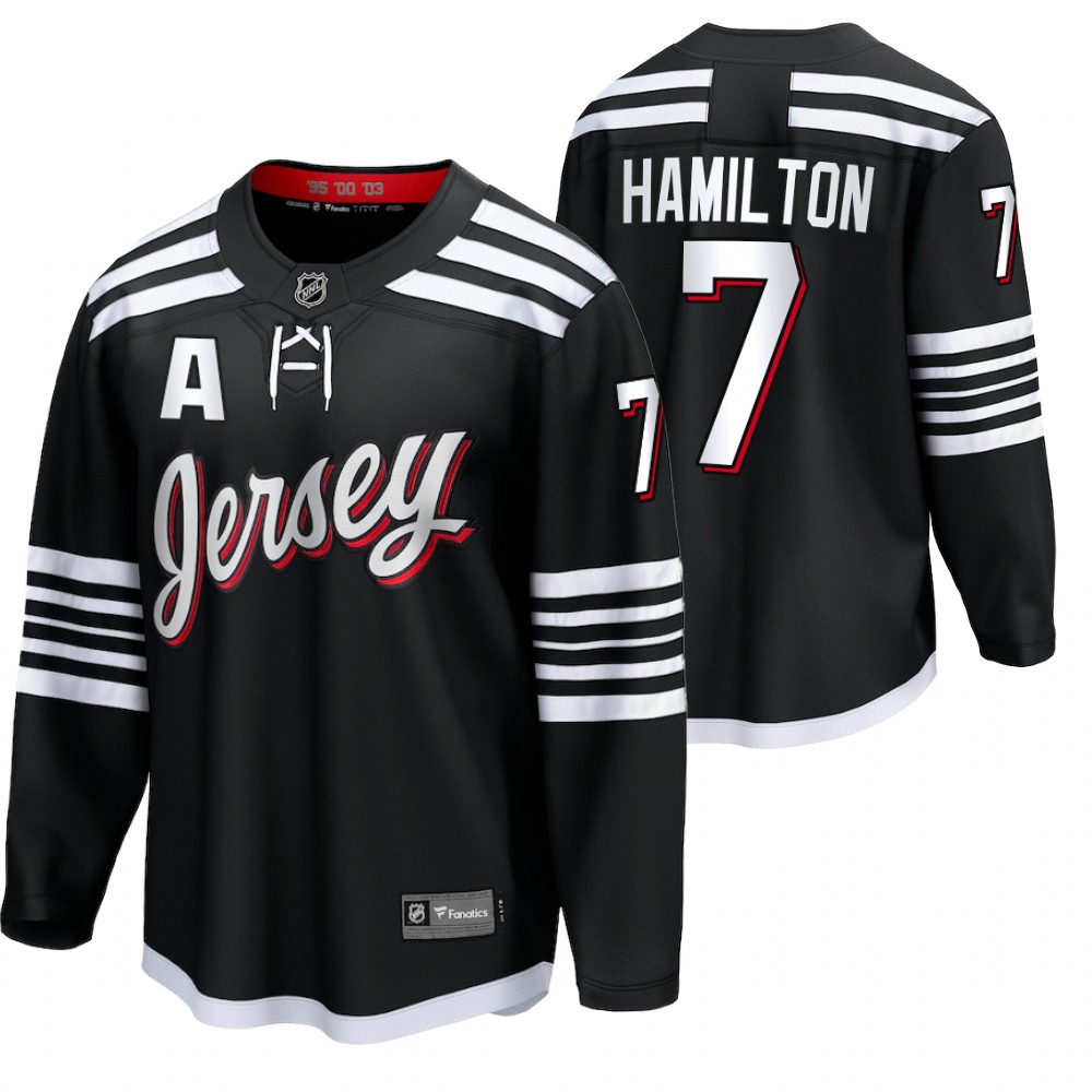 Devils #7 Dougie Hamilton Black 2022 Alternate Jersey