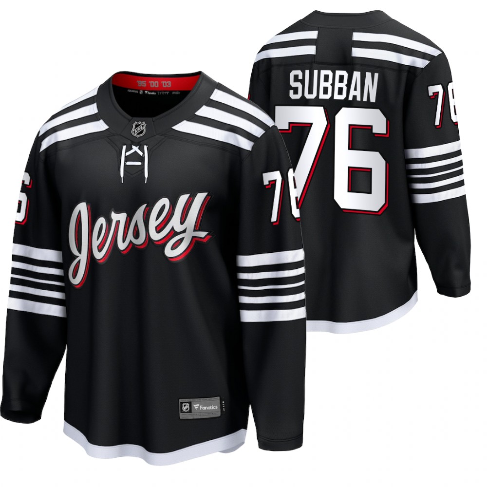 Devils #76 P.K. Subban Black 2022 Alternate Jersey