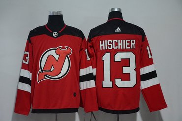 Devils 13 Nico Hischier Red Adidas Jersey