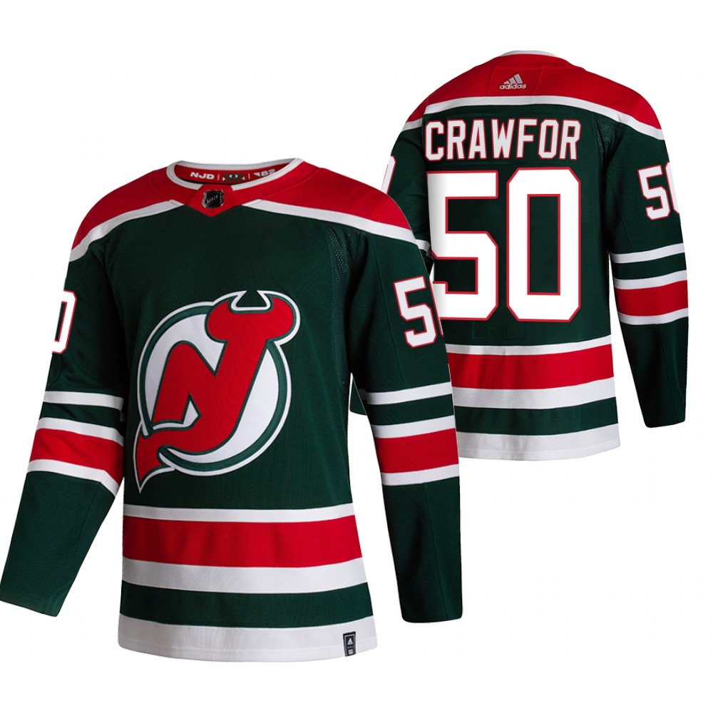 Devils 2021 Reverse Retro #50 Corey Crawford Green Jersey Special Edition Authentic