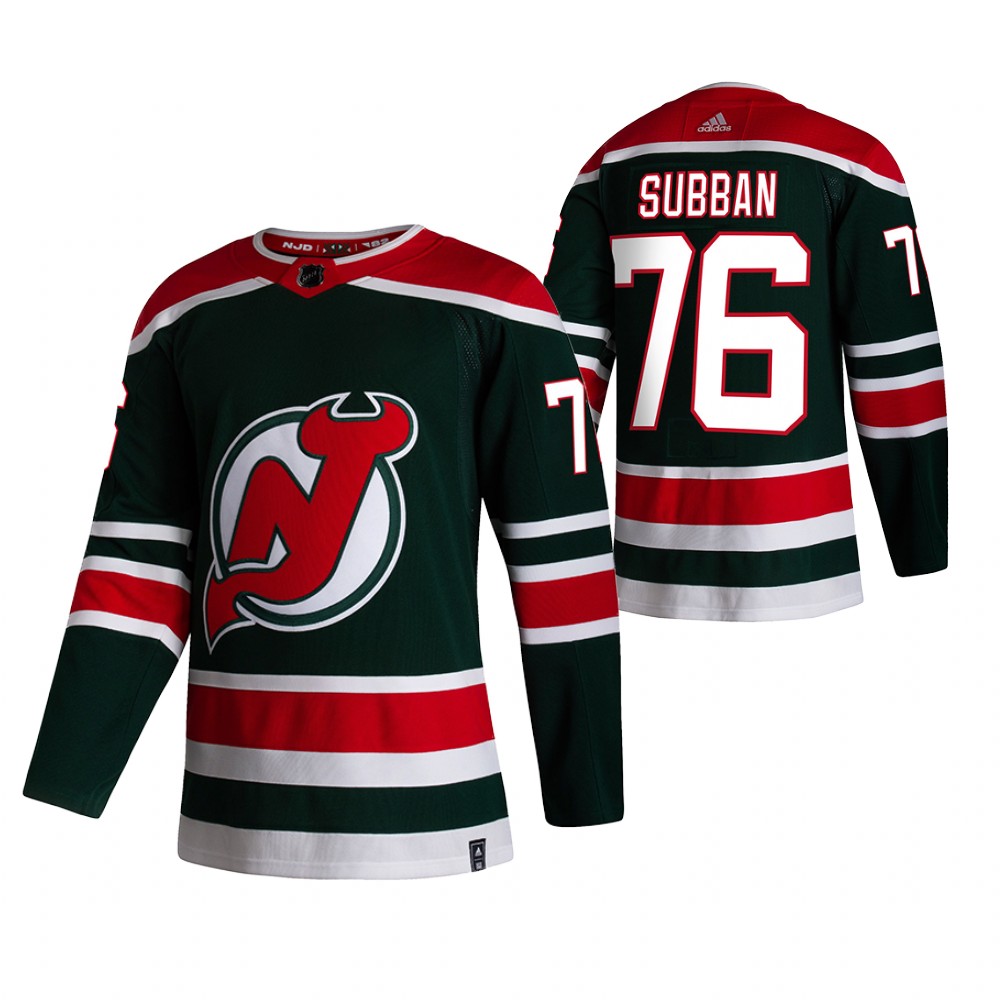Devils 2021 Reverse Retro #76 P.K. Subban Green Jersey Special Edition Authentic