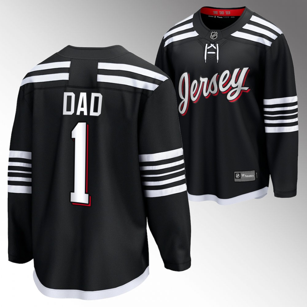 Devils 2022 Fathers Day Gift Black Jersey NO.1 Dad