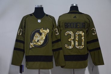 Devils 30 Martin Brodeur Olive Green Adidas Jersey