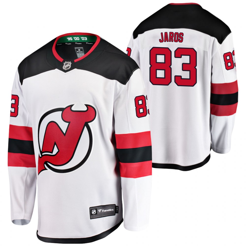Devils Christian Jaros Jersey Away White Player Men