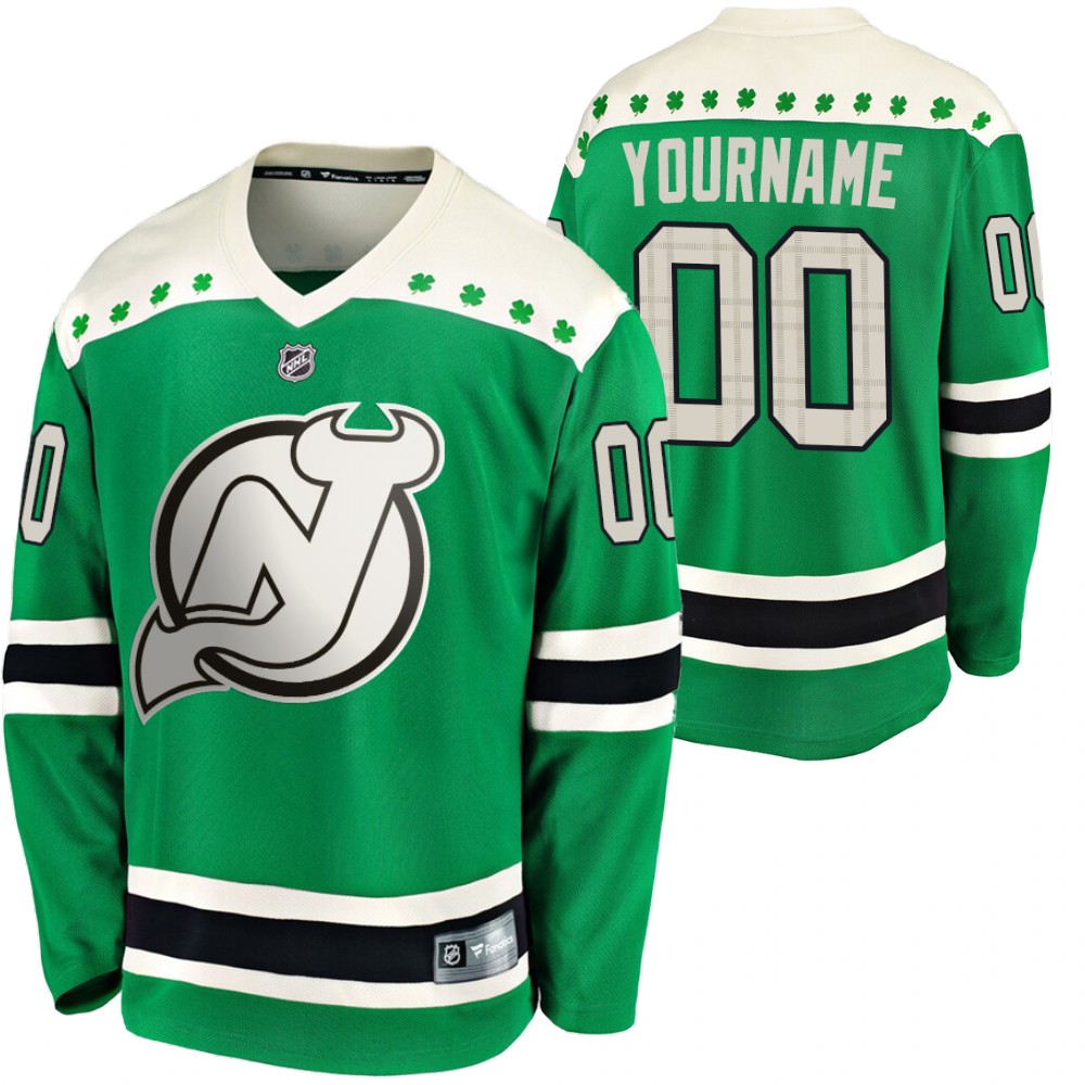 Devils Custom 2020 St. Patrick's Day Green #00 Jersey Replica Player
