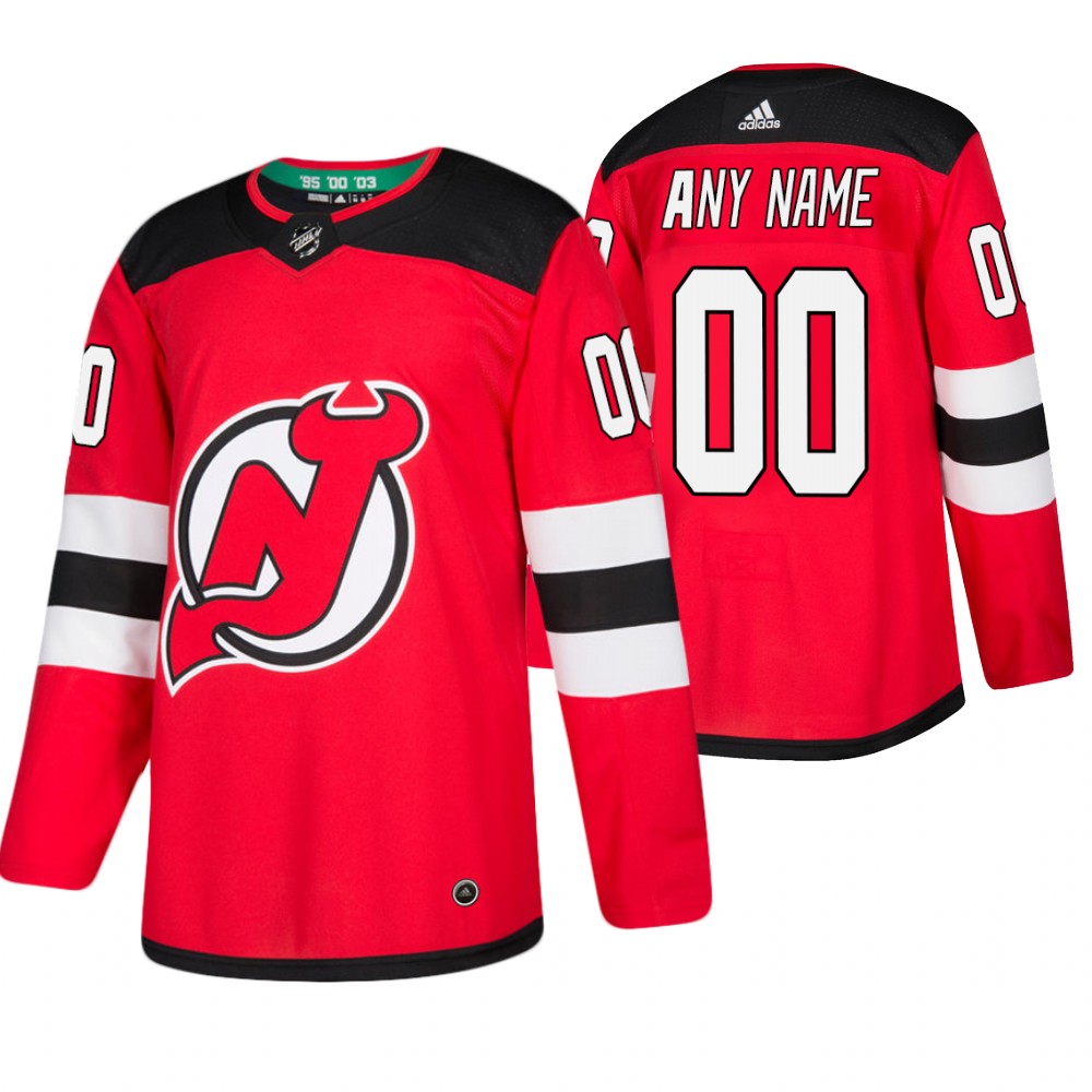 Devils Custom Red Authentic Home Jersey Men's